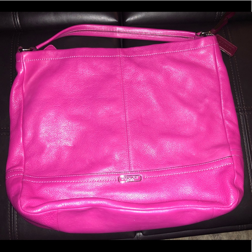 Pink coach shoulder bag